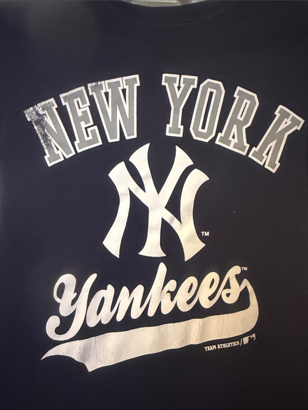 MLB NYY New York Yankees Navy Tee with White Logo